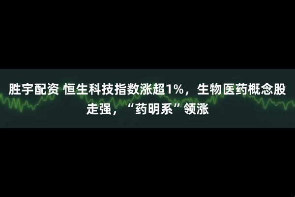 胜宇配资 恒生科技指数涨超1%，生物医药概念股走强，“药明系”领涨